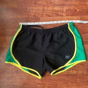 80s Jamaica black and green swim shorts